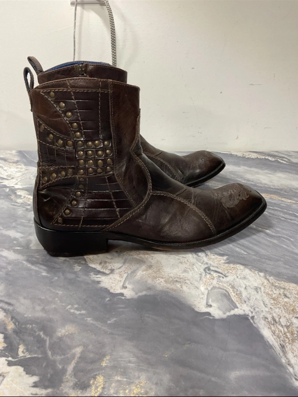Mark Nason  Zipper Leather Dragon Boots Made in Italy size 11 - Picture 2 of 13